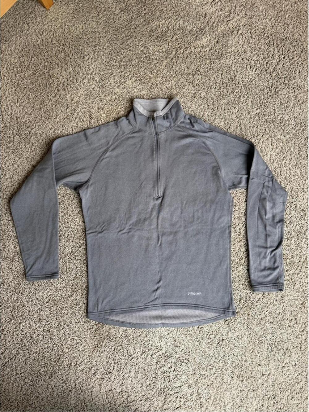 Men’s Patagonia Capilene Gray Quarter-Zip Fleece Pullover shirt midweight medium